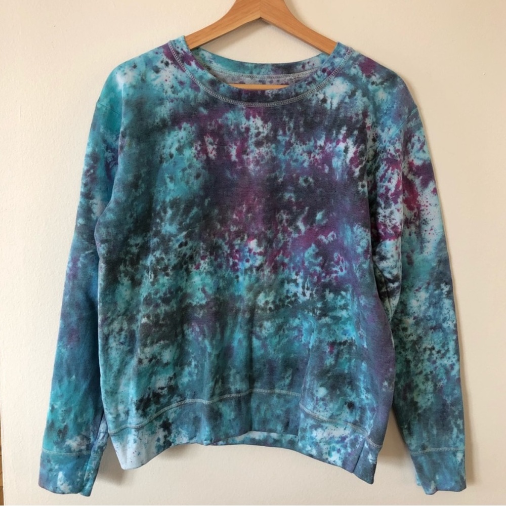 Vintage Hanes Tie-Dye Sweatshirt | Blue, Purple, & Pink